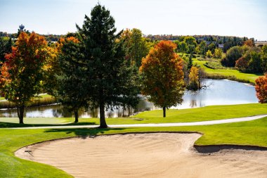 View of a golf course clipart