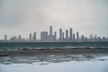 Toronto Adaları 'ndan Toronto Etobikola' nın kış manzarası.