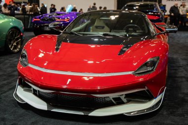 2024 Kanada Uluslararası Otomobil Fuarı 'nda Pininfarina Battista Edizione Nino Farina otomobili. Toronto, Kanada - 14 Şubat 2025.