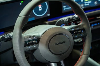 Hyundai Kona N Line otomobili 2025 Kanada Uluslararası Otomobil Fuarı 'nda. Toronto, Kanada - 14 Şubat 2025.