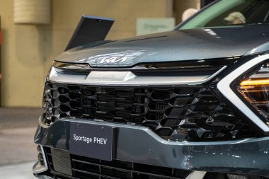 2025 Kanada Uluslararası Otomobil Fuarı 'nda Kia Sportage PHEV otomobili. Toronto, Kanada - 14 Şubat 2025.