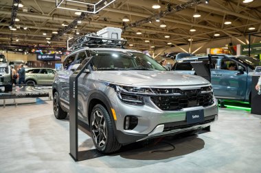2025 Kanada Uluslararası Otomobil Fuarı 'nda Kia Seltos SX otomobili. Toronto, Kanada - 14 Şubat 2025.