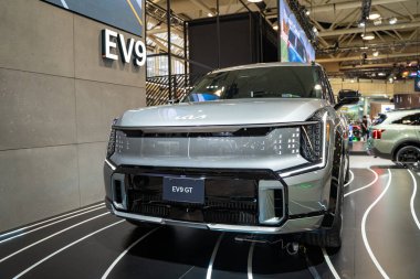 2025 Kanada Uluslararası Otomobil Fuarı 'nda 2025 Kia EV9 GT otomobil. Toronto, Kanada - 14 Şubat 2025.