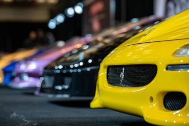 2025 Kanada Uluslararası Otomobil Fuarı 'nda lüks arabalar sergilendi. Toronto, Kanada - 18 Şubat 2025.