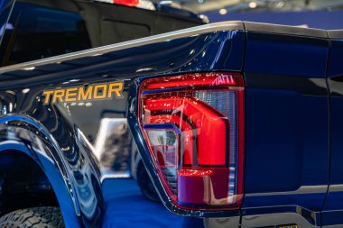 2025 Kanada Uluslararası Otomobil Fuarı 'nda Ford F-150 Tremor otomobili. Toronto, Kanada - 18 Şubat 2025.