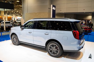 2025 Kanada Uluslararası Otomobil Fuarı 'nda 2025 Ford Expedition otomobili. Toronto, Kanada - 19 Şubat 2025.