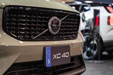 2025 Kanada Uluslararası Otomobil Fuarı 'nda Volvo XC40 otomobili. Toronto, Kanada - 19 Şubat 2025.