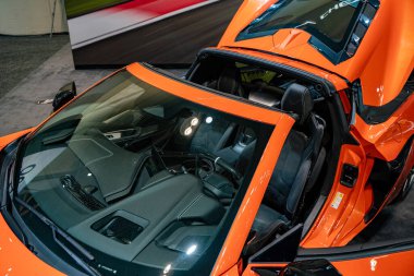 2025 Kanada Uluslararası Otomobil Fuarı 'nda Corvette Z06 otomobili. Toronto, Kanada - 19 Şubat 2025.