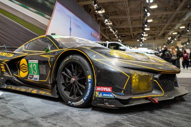 Chevrolet Corvette Z06 GT3.R otomobil 2025 Kanada Uluslararası Otomobil Fuarı 'nda. Toronto, Kanada - 19 Şubat 2025.