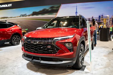 2025 Kanada Uluslararası Otomobil Fuarı 'nda Chevrolet Trailblazer RS otomobili. Toronto, Kanada - 19 Şubat 2025.