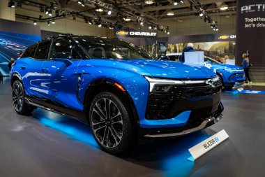 2025 Kanada Uluslararası Otomobil Fuarı 'nda Chevrolet Blazer EV SS AWD otomobil. Toronto, Kanada - 19 Şubat 2025.