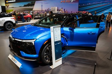 2025 Kanada Uluslararası Otomobil Fuarı 'nda Chevrolet Blazer EV SS AWD otomobil. Toronto, Kanada - 19 Şubat 2025.