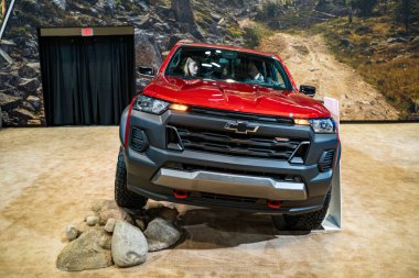 2024 Kanada Uluslararası Otomobil Fuarı 'nda Chevrolet Colorado Trail Boss otomobili. Toronto, Kanada - 19 Şubat 2025.