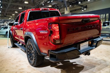 2024 Kanada Uluslararası Otomobil Fuarı 'nda Chevrolet Colorado Trail Boss otomobili. Toronto, Kanada - 19 Şubat 2025.