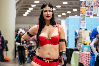 Toronto Comicon 'da Wonder Woman Cosplayer. Toronto, Kanada - 14 Mart 2025.