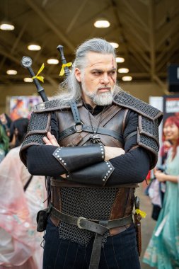 Toronto Comicon 'da Witcher Cosplayer. Toronto, Kanada - 14 Mart 2025.