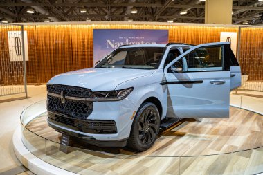 2025 Kanada Uluslararası Otomobil Fuarı 'nda Lincoln Navigator otomobili. Toronto, Kanada - 19 Şubat 2025.