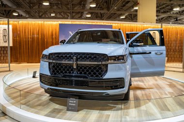 2025 Kanada Uluslararası Otomobil Fuarı 'nda Lincoln Navigator otomobili. Toronto, Kanada - 19 Şubat 2025.