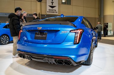 2025 Kanada Uluslararası Otomobil Fuarı 'nda 2025 Cadillac CT5-V otomobil. Toronto, Kanada - 19 Şubat 2025.