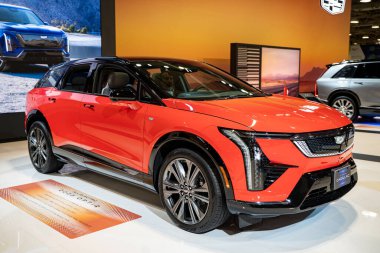 2025 Kanada Uluslararası Otomobil Fuarı 'nda Cadillac Optiq otomobili. Toronto, Kanada - 19 Şubat 2025.