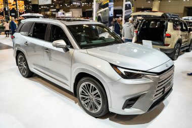 2025 Kanada Uluslararası Otomobil Fuarı 'nda Lexus TX 350 otomobil. Toronto, Kanada - 19 Şubat 2025.