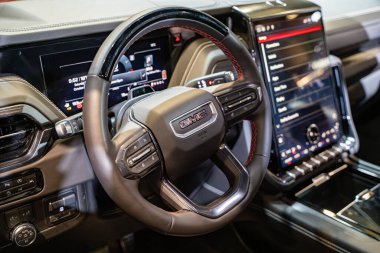 2025 Kanada Uluslararası Otomobil Fuarı 'nda Yukon AT4 Ultimate otomobil. Toronto, Kanada - 19 Şubat 2025.