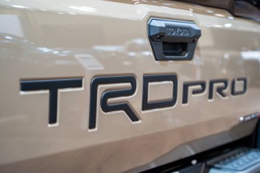 2025 Kanada Uluslararası Otomobil Fuarı 'nda Toyota Tacoma otomobili. Toronto, Kanada - 19 Şubat 2025.
