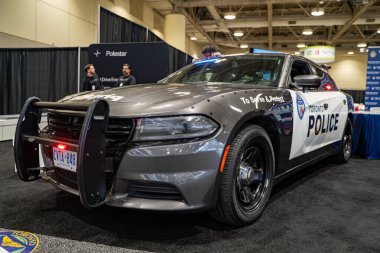 Toronto Polis arabası 2025 Kanada Uluslararası Otomobil Fuarı 'nda. Toronto, Kanada - 19 Şubat 2025.