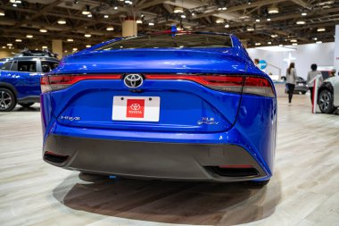 2025 Kanada Uluslararası Otomobil Fuarı 'nda Toyota Mirai otomobili. Toronto, Kanada - 19 Şubat 2025.