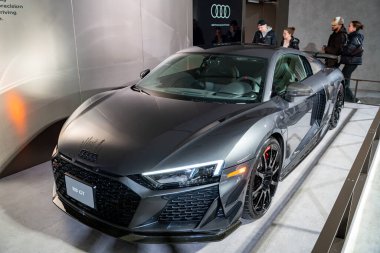 2025 Kanada Uluslararası Otomobil Fuarı 'nda Audi R8 GT otomobil 2025. Toronto, Kanada - 19 Şubat 2025.