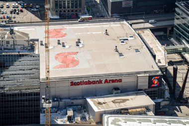 Toronto 'daki Scotiabank Arena' nın havadan görüntüsü. Toronto, Kanada - 8 Nisan 2025.
