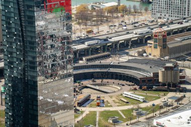 Toronto Demiryolu Müzesi 'nin hava manzarası. Toronto, Kanada - 8 Nisan 2025.