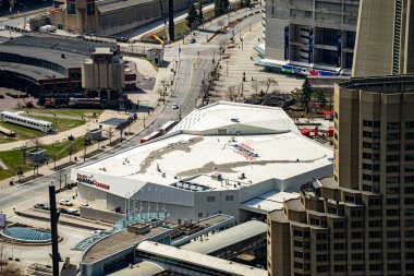 Ripley 'in Kanada Akvaryumu' nun havadan görünüşü. Toronto, Kanada - 8 Nisan 2025.