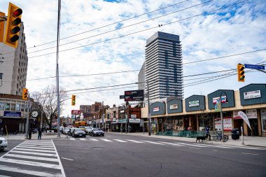 Toronto 'daki Weston mahallesinin manzarası. Toronto, Kanada - 25 Nisan 2025.