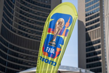 FIFA Dünya Kupası 2026 Toronto Host City logosunun görüntüsü. Toronto, Kanada - 12 Haziran 2025.