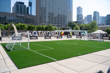 Toronto 'da futbol günü Nathan Phillips Meydanı' nda kutlanıyor. Toronto, Kanada - 12 Haziran 2025.
