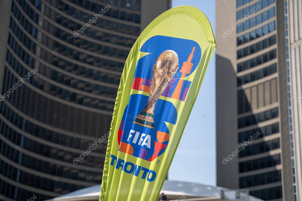 View of the FIFA World Cup 2026 Toronto Host City Logo. Toronto, Canada - June 12, 2025.