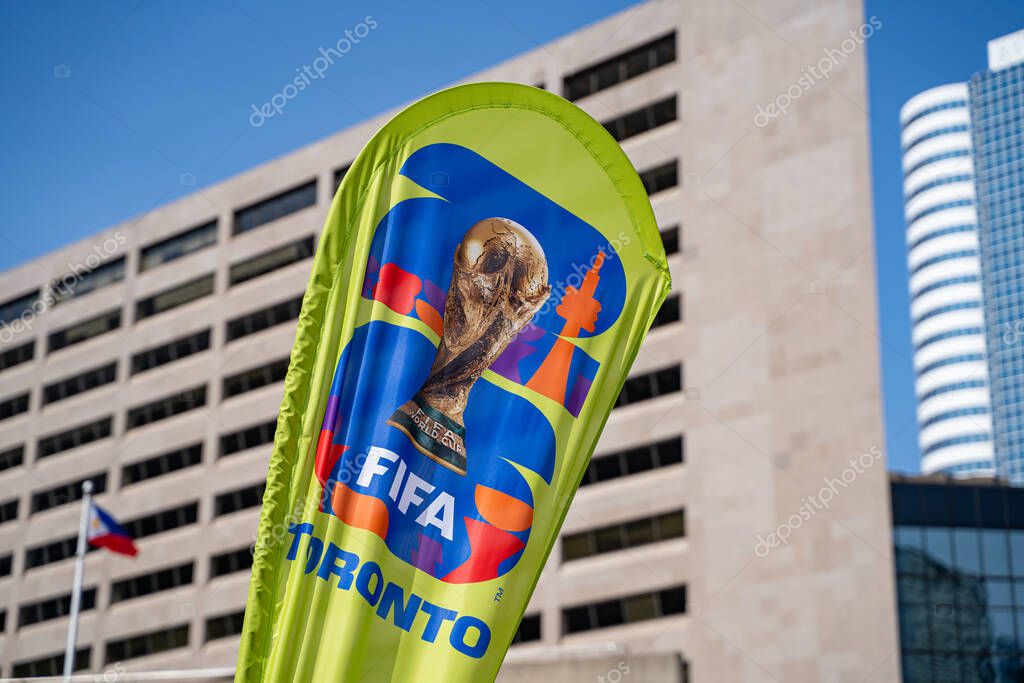 View of the FIFA World Cup 2026 Toronto Host City Logo. Toronto, Canada - June 12, 2025.