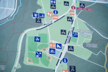 Toronto 'daki High Park' ın detaylı haritası. Toronto, Kanada - 2 Haziran 2025.