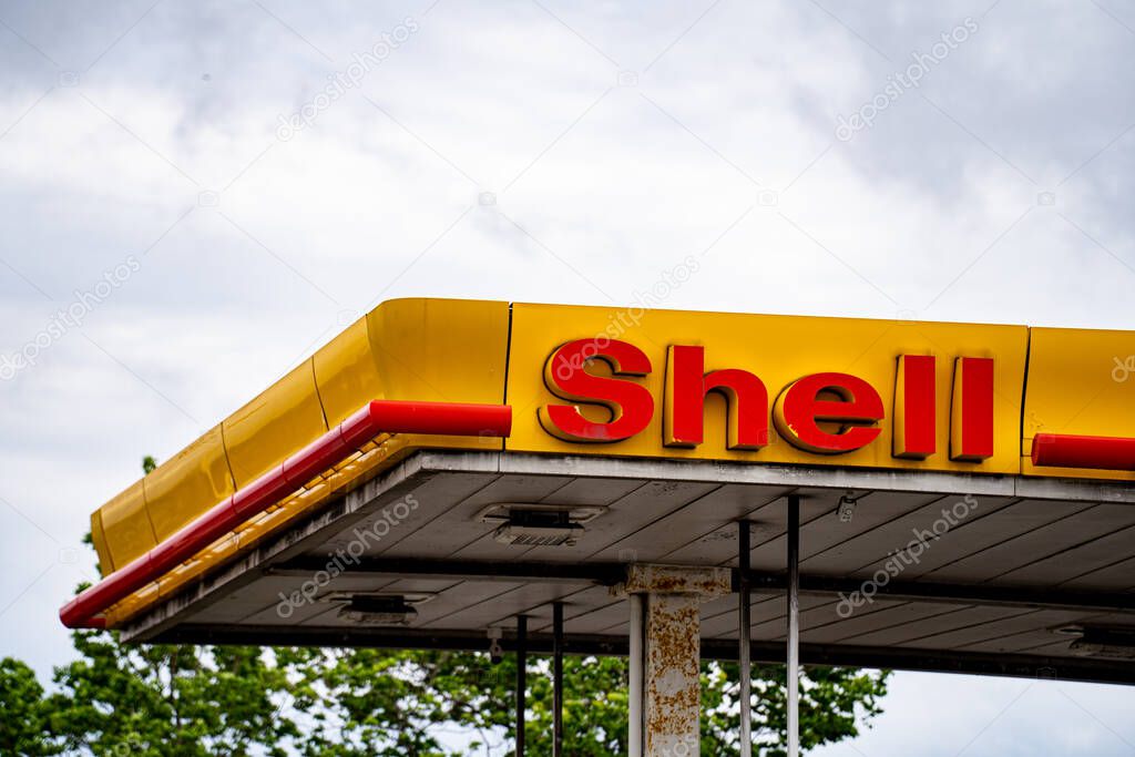Exterior View of Shell Gas Station in Canada. Markham, Canada - May 17, 2025.