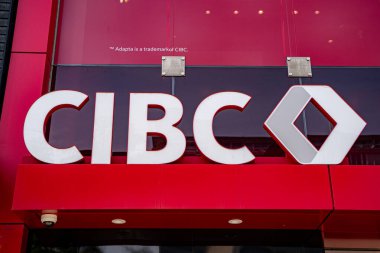 Toronto 'daki CIBC (Canadian Imperial Bank of Commerce) bankasının dış görüntüsü. Toronto, Kanada - 15 Haziran 2025.