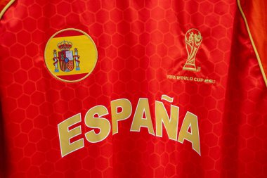 İspanya FIFA Dünya Kupası 2026 futbol forması askıda. Toronto, Kanada - 3 Ekim 2025.