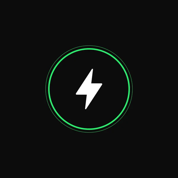 Draadloze Opladen Lightning Batterij Energie Vector Illustratie Set — Stockvector