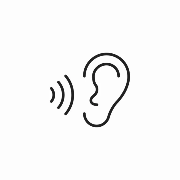 Ucho Słuchaj Głos Głuchy Ikona — Wektor stockowy