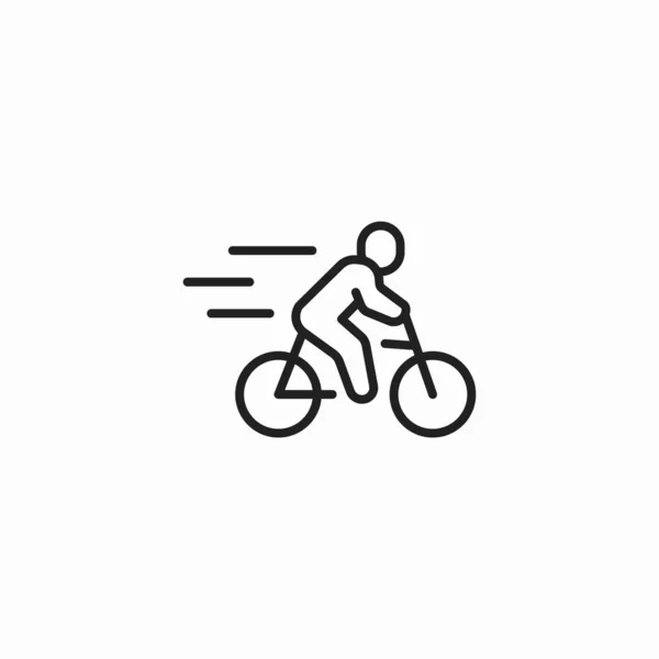 Mensch Fährt Fahrrad Mit Hoher Geschwindigkeit — Stockvektor