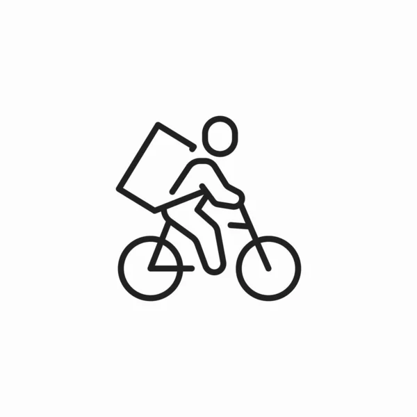 Παράδοση Courier Εργασίας Ποδήλατο Άνθρωπος — Διανυσματικό Αρχείο