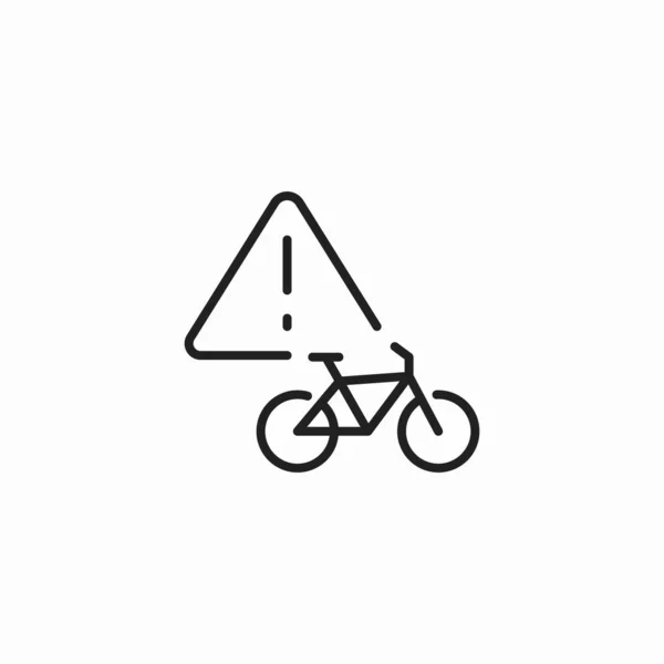 Bicycle Warning Caution Sign Broke — Stock Vector