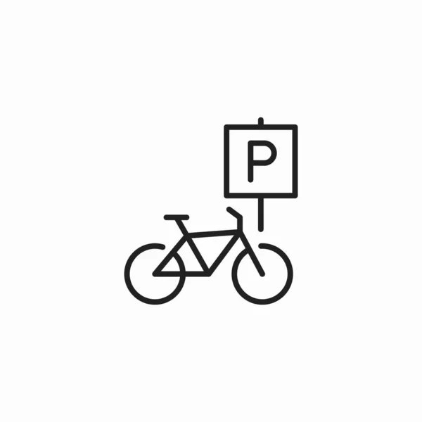 Bicicleta Estacionamento Lugar Ícone Vetor —  Vetores de Stock
