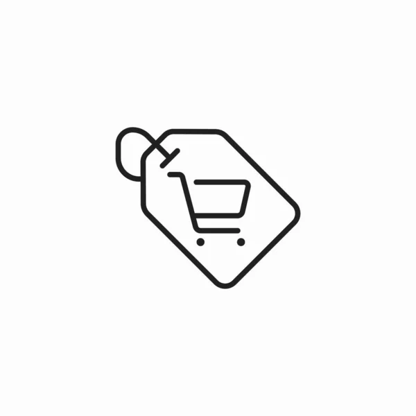 Einkaufswagen Etikett Symbol — Stockvektor