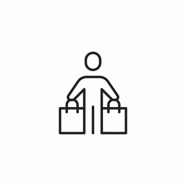Man Gebruiker Shopping Bags — Stockvector